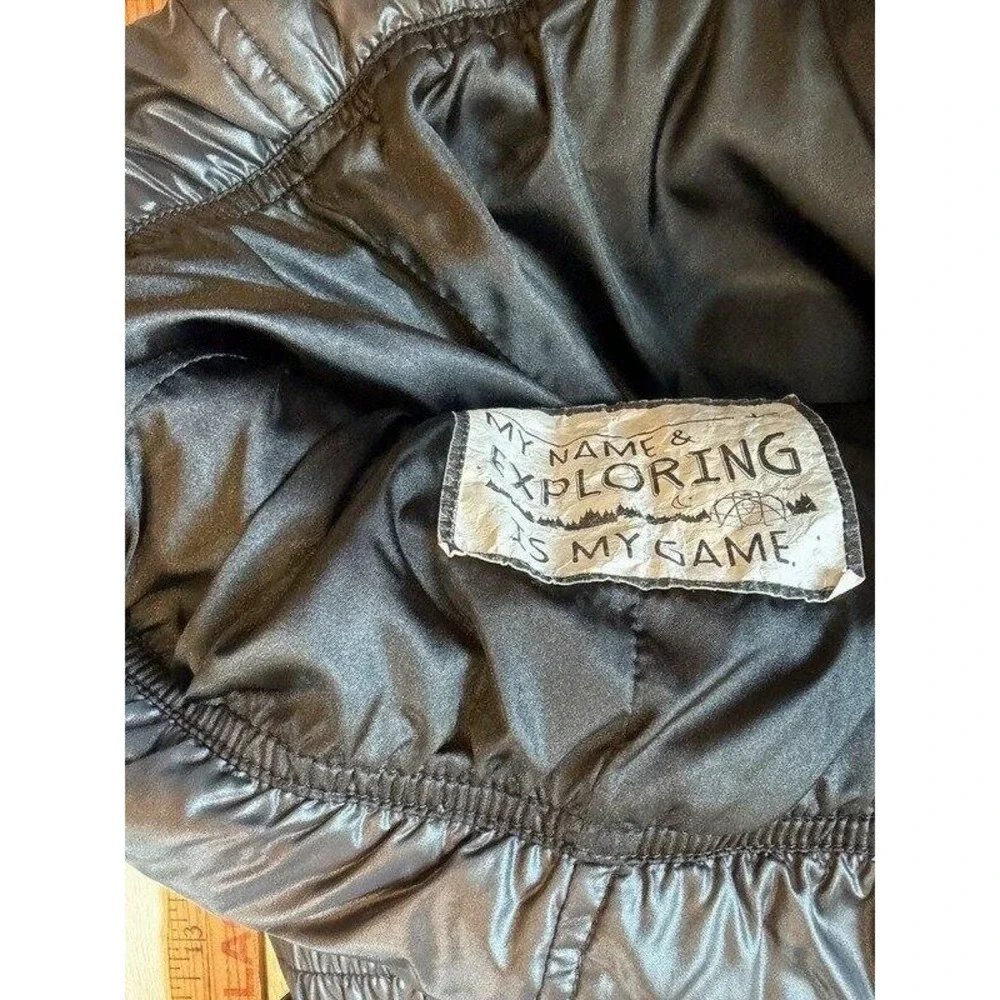 The North Face 550 Fill Black Quilted Down Jacket Hooded Nylon Full Zip Girls XL